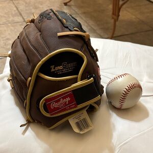 Rawlings Brown Baseball Glove with Ball